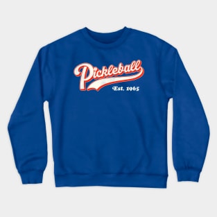 Pickleball Est Retro Sports Script Crewneck Sweatshirt